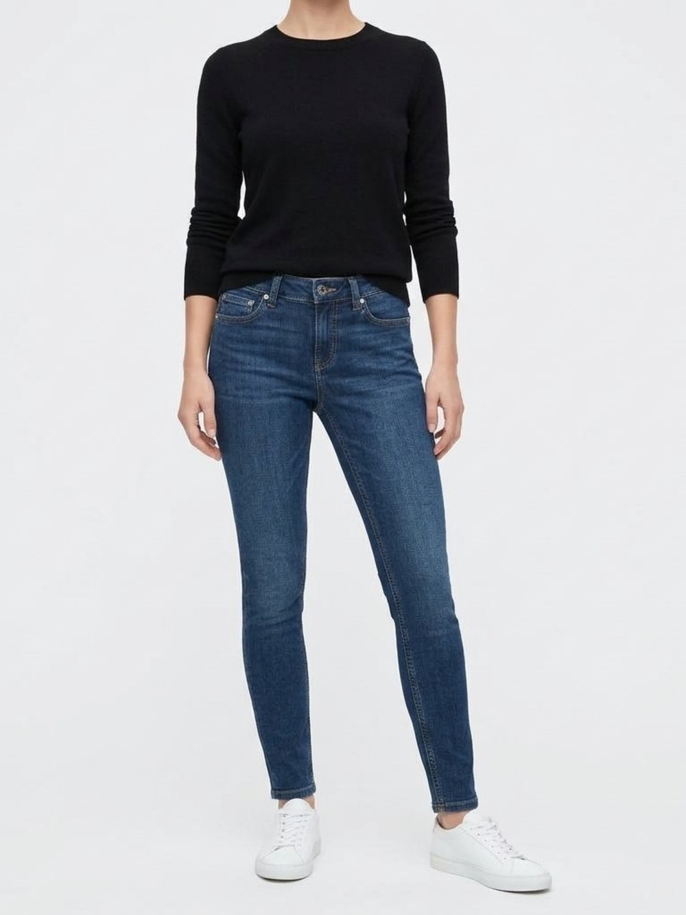 Mango Skinny Jeans in Dark Blue Wash